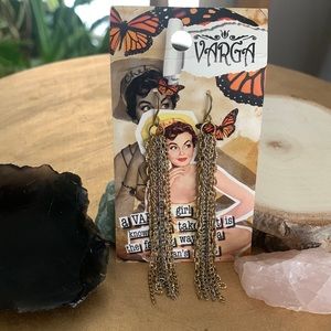 varga hanging chain earrings, hang 2 1/2”